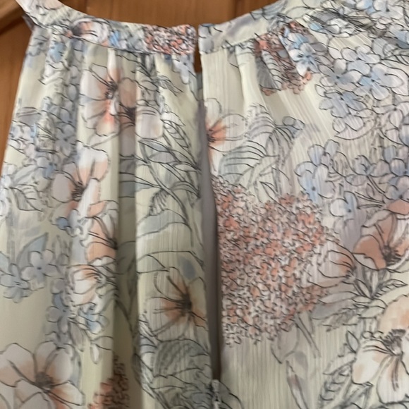 TOMMY HILFIGER floral keyhole lined dress back zipper & elastic waist s 10 EUC - Picture 3 of 7